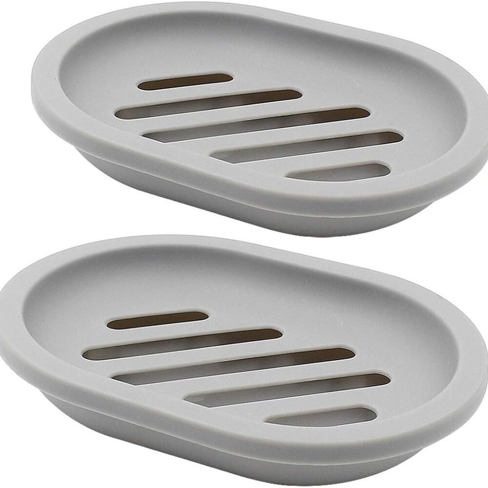 2-Pack Soap Dish with Drain, Soap Holder & Saver, Easy Cleaning, Dry, Stop Mushy